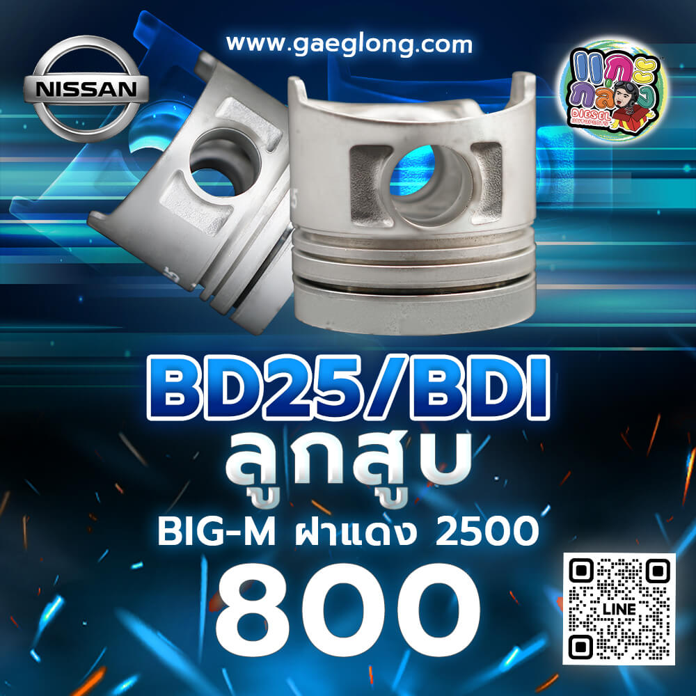 ลูกสูบนิสสันบิ๊กเอ็ม BIG-M ฝาแดง BDI BD25 2.5 ใหม่ - Gaeglong | แกะ ...
