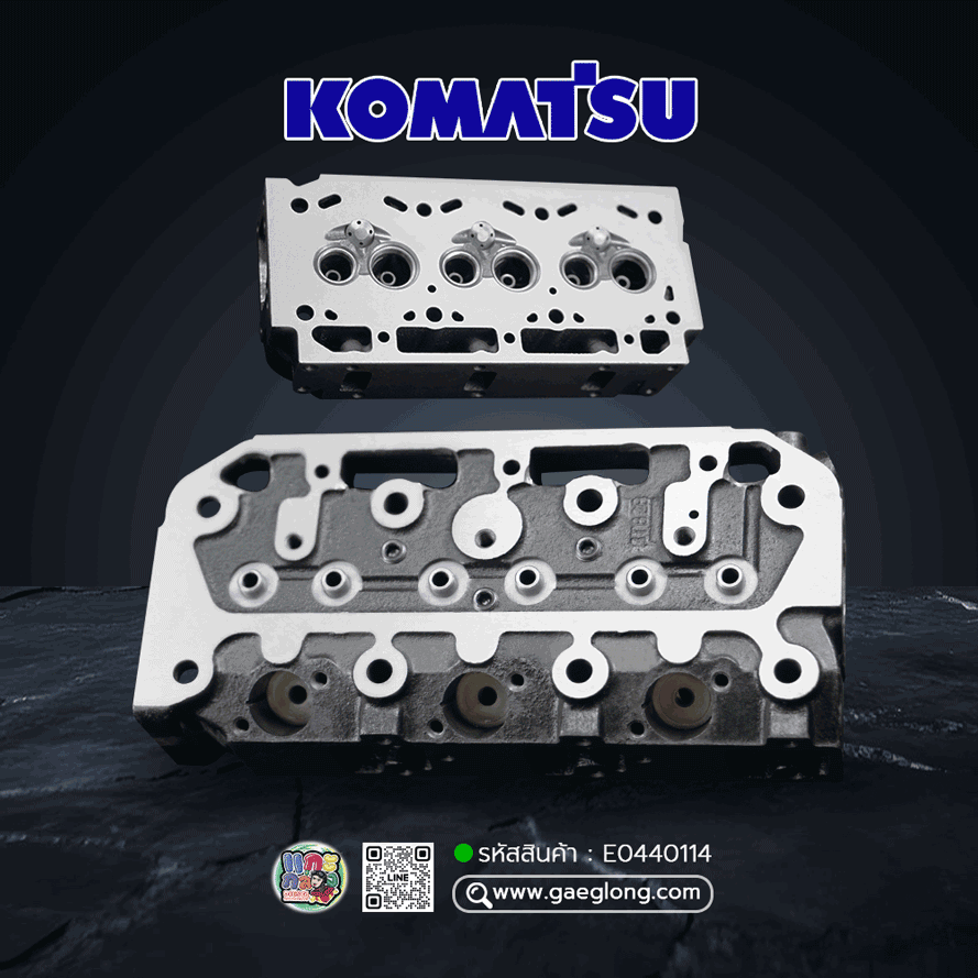 🌟 ฝาสูบ Komatsu 3D84 ไม่มีรูสลักหน้าฝา