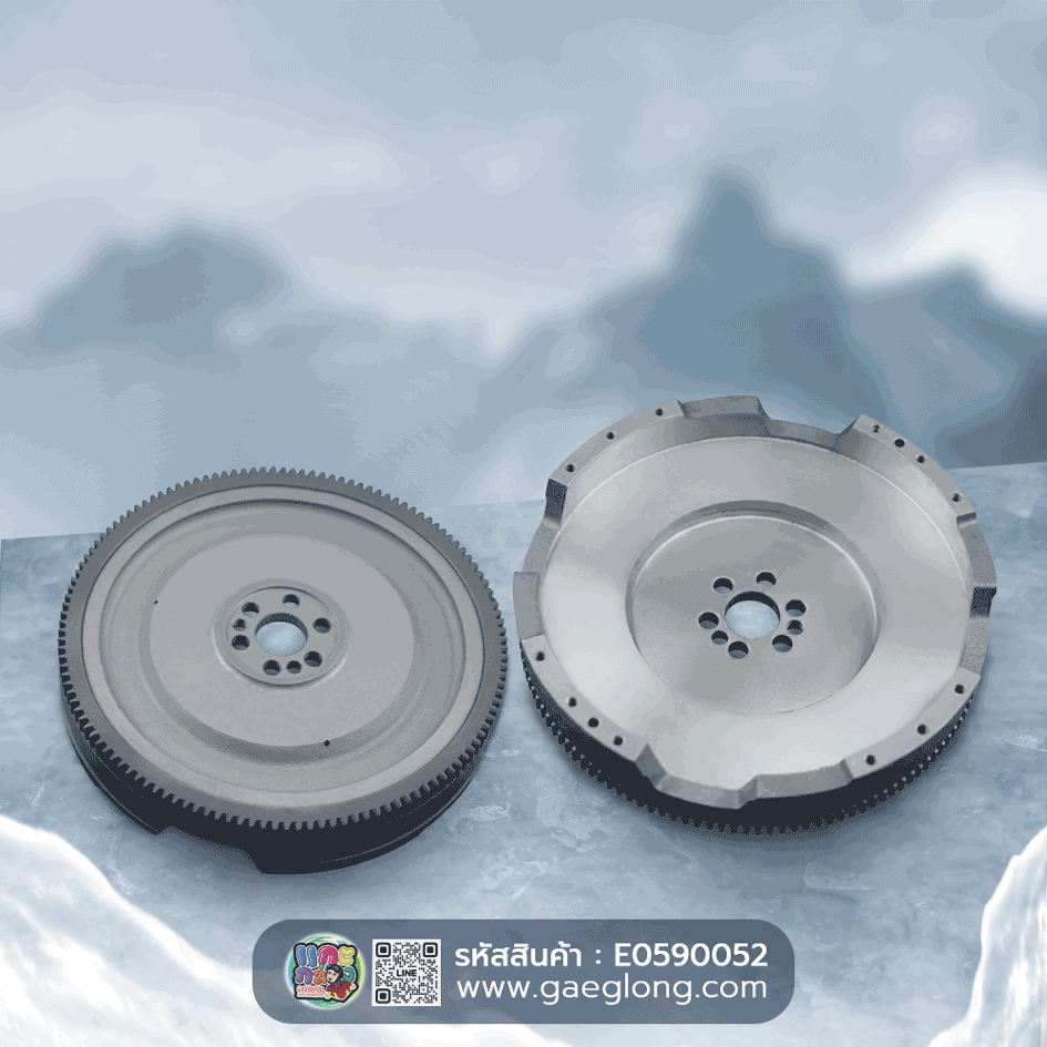 🌟 มู่เล่ย์หลัง Mitsubishi 6D16 14" รุ่นมีปีก 350MM 129T 6H 17MM
